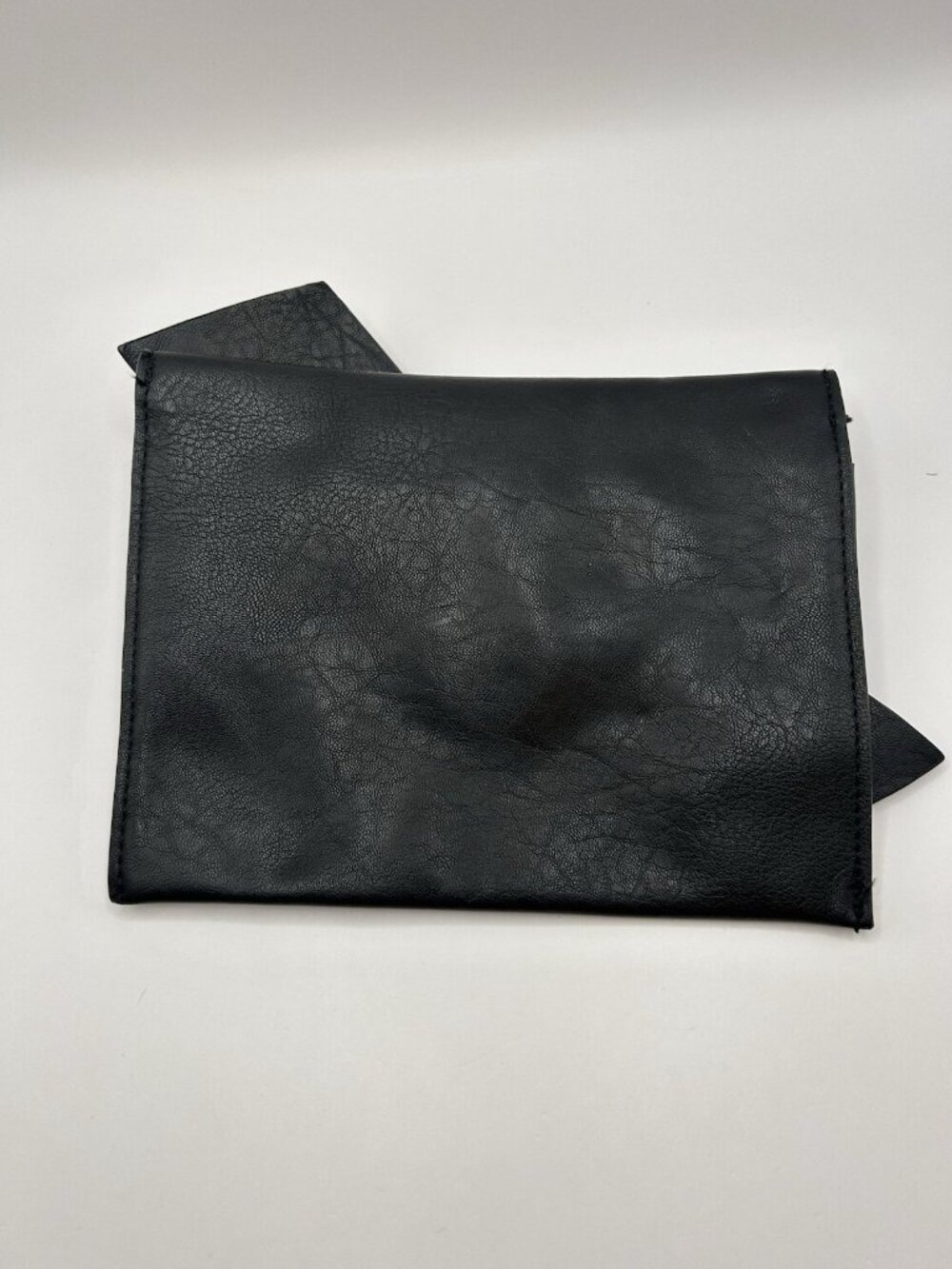 Anthropologie Clutch Purse Black Faux Leather Bow Envelope Small Chic Elegant - Picture 7 of 11